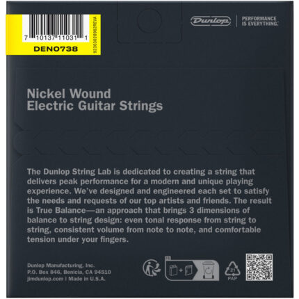 Dunlop DEN0738 Nickel Plated Steel Electric Guitar Strings 07-38