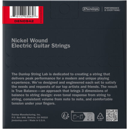 Dunlop DEN0942 Nickel Plated Steel Electric Guitar Strings 09-42