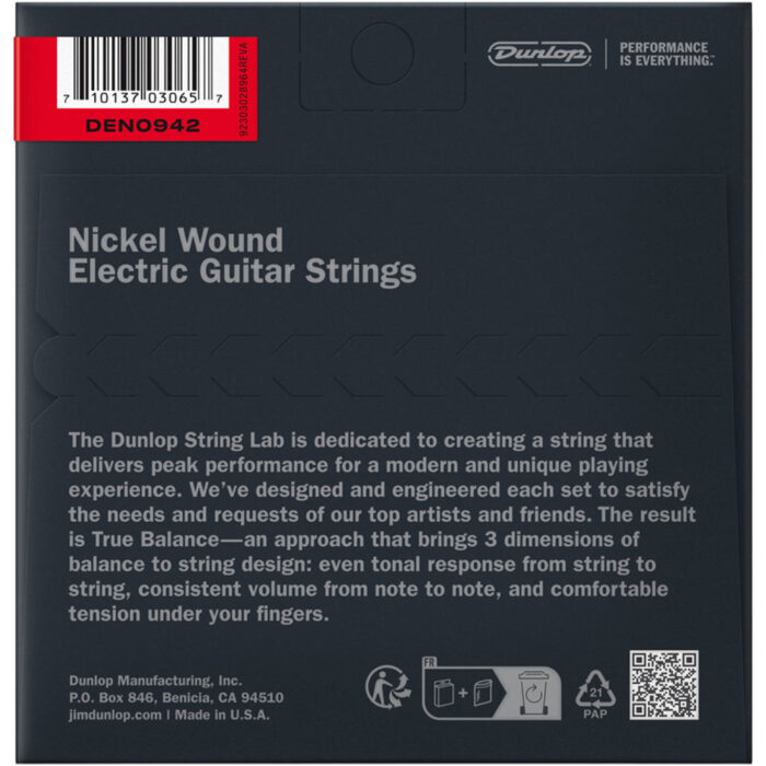 Dunlop DEN0942 Nickel Plated Steel Electric Guitar Strings 09-42