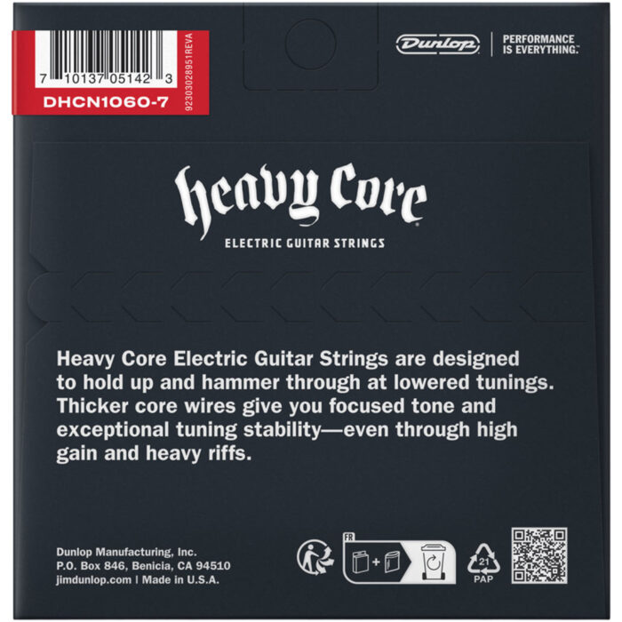 Dunlop DHCN10607 Heavy Core Electric Guitar Strings 10-60