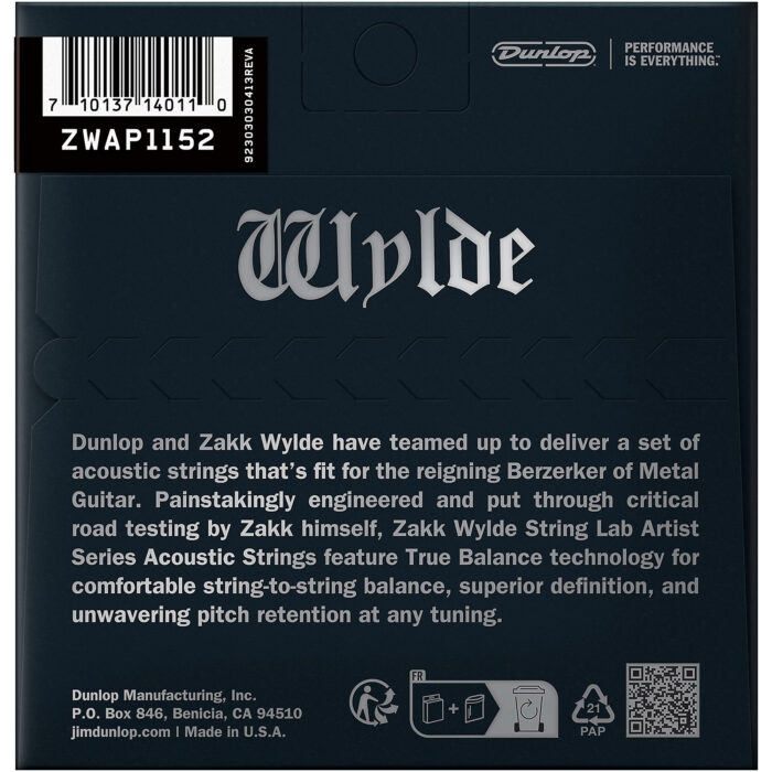 Dunlop ZWAP1152 Zakk Wylde Phosphor Bronze Acoustic Guitar Strings - Image 2