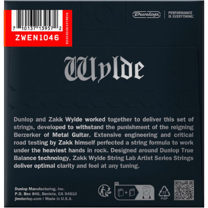 Dunlop ZWEN1046 Zakk Wylde Nickel Electric Guitar Strings 10-46